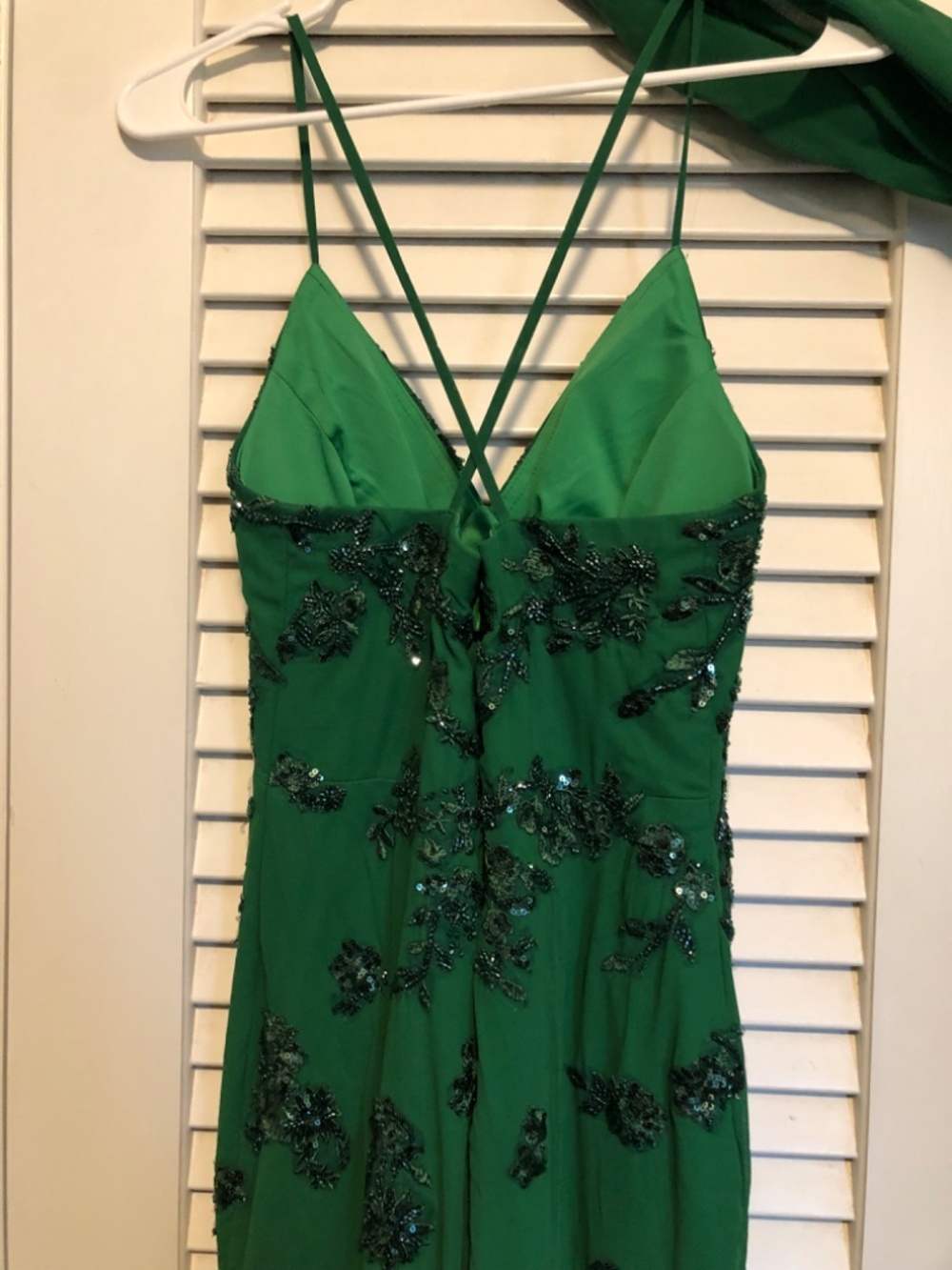 Green Mermaid Spaghetti Strap Dress View 2